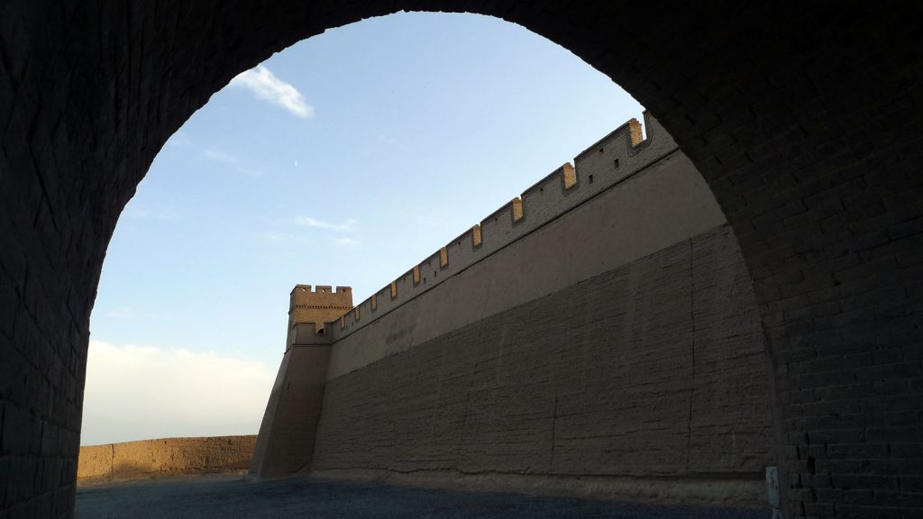 Great wall on silk road