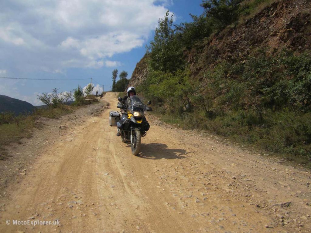 motorbike touring rider on silk road